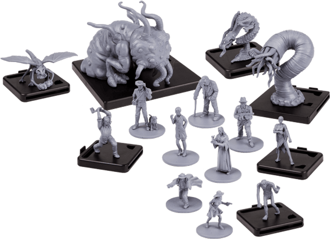 Mansions of Madness: Second Edition – Recurring Nightmares: Figure and Tile Collection components