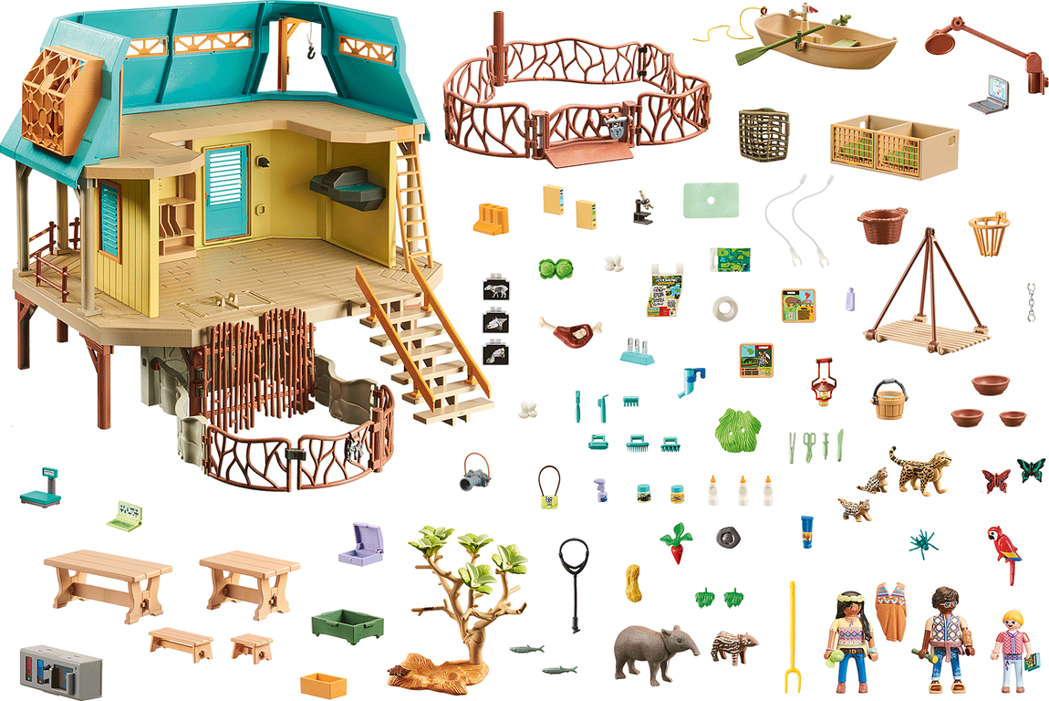 Playmobil® Wiltopia Animal Care Station components