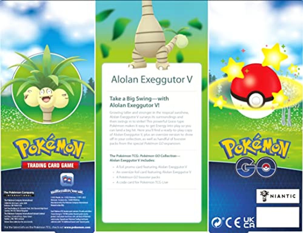 Pokémon TCG: Pokémon GO Collection - Alolan Exeggutor V parte posterior de la caja