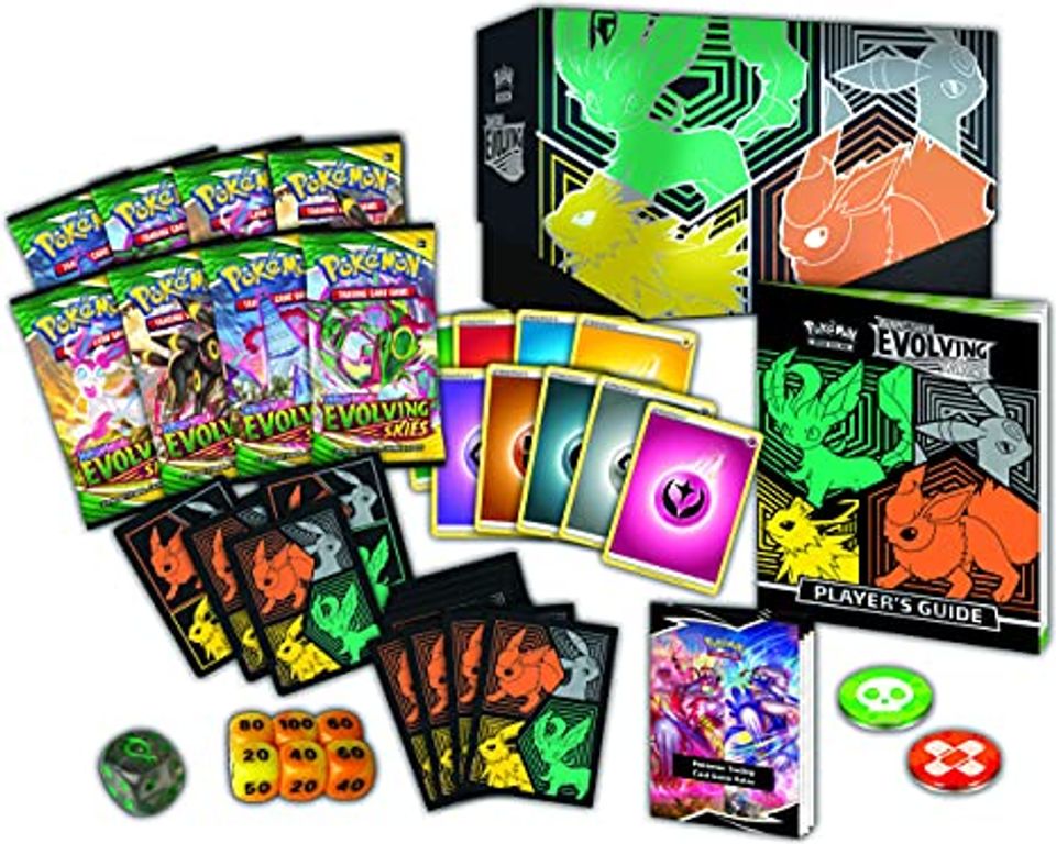 Pokémon TCG: Sword & Shield-Evolving Skies Elite Trainer Box komponenten