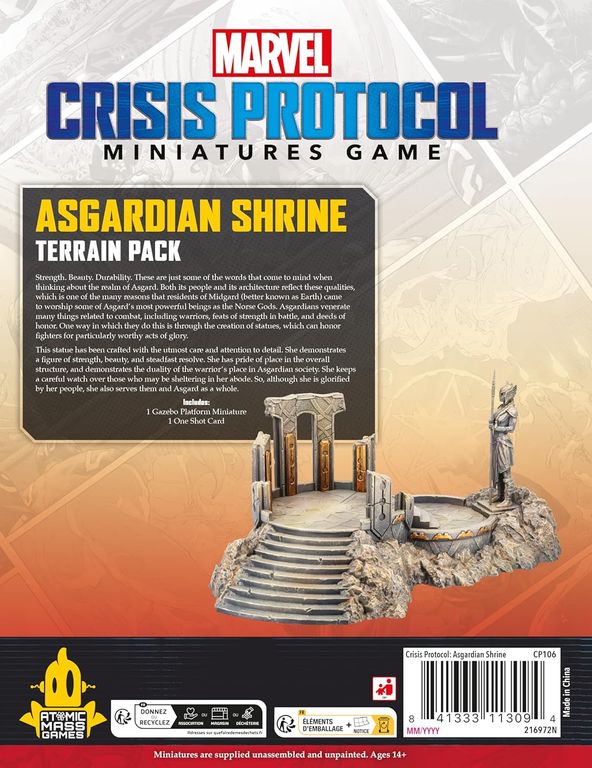 Marvel: Crisis Protocol – Asgardian Shrine back of the box