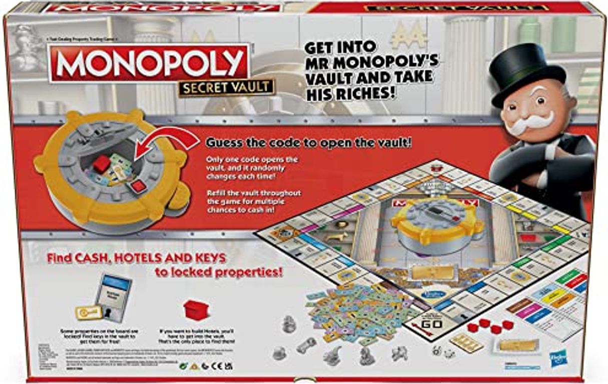 Monopoly Secret Vault back of the box