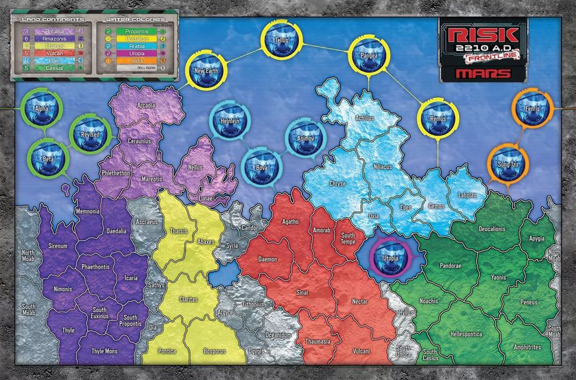 Risk 2210 A.D.: Frontline game board