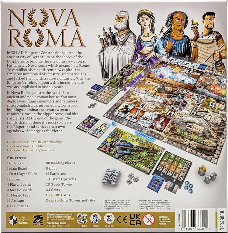 Nova Roma parte posterior de la caja