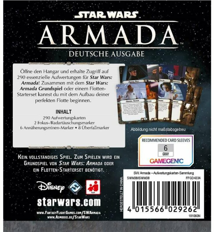 Star Wars: Armada – Aufwertungskarten-Sammlung rückseite der box