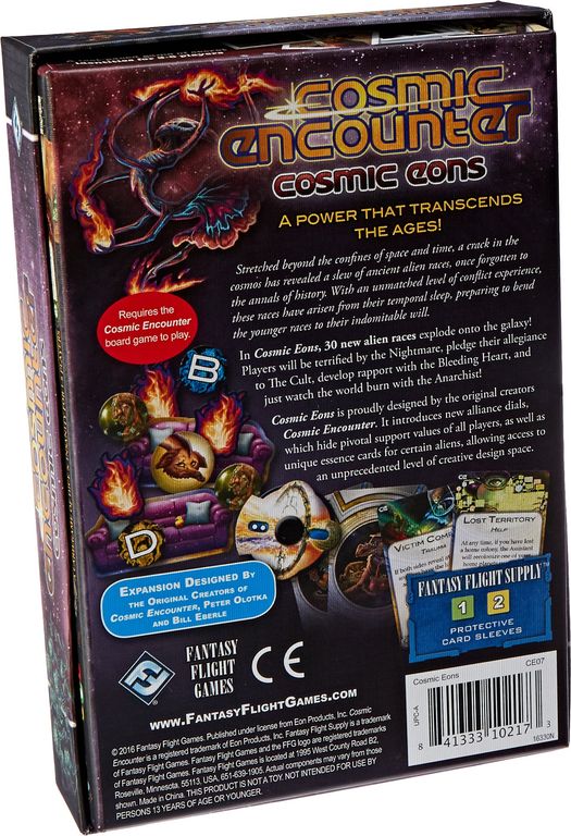 Cosmic Encounter: Cosmic Eons parte posterior de la caja