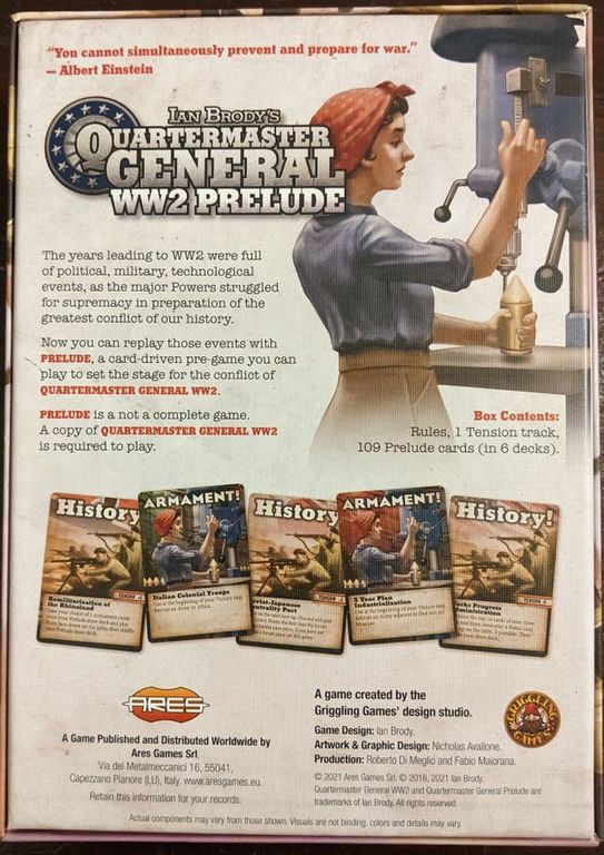 Quartermaster General: WW2 Prelude back of the box