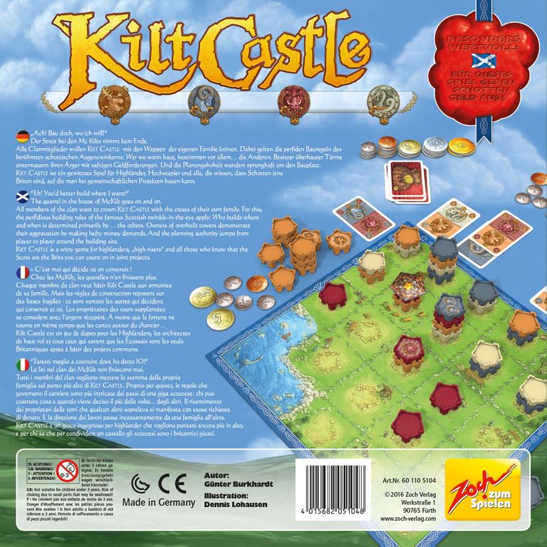 Kilt Castle parte posterior de la caja