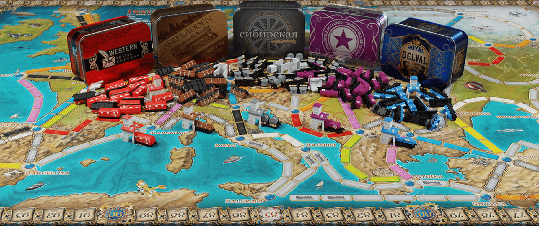 Les Aventuriers du Rail: Europe – 15e Anniversaire composants