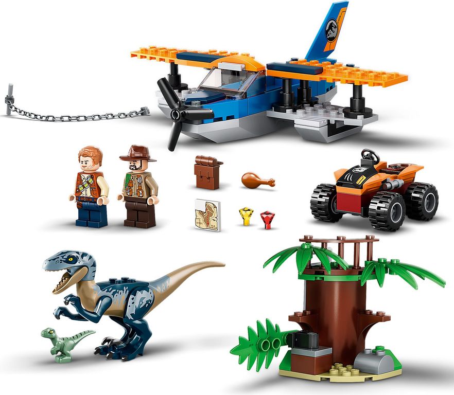 LEGO® Jurassic World Velociraptor: salvataggio in biplano componenti