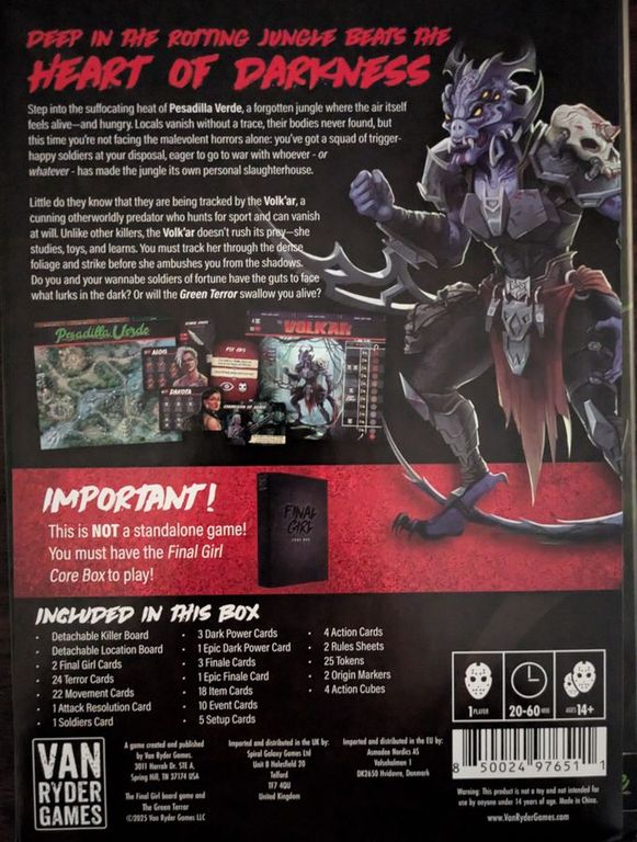 Final Girl: The Green Terror back of the box