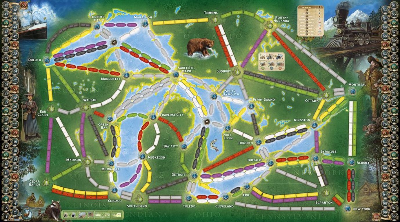Ticket to Ride: Rails & Sails game board