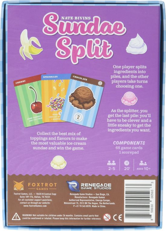 Sundae Split back of the box