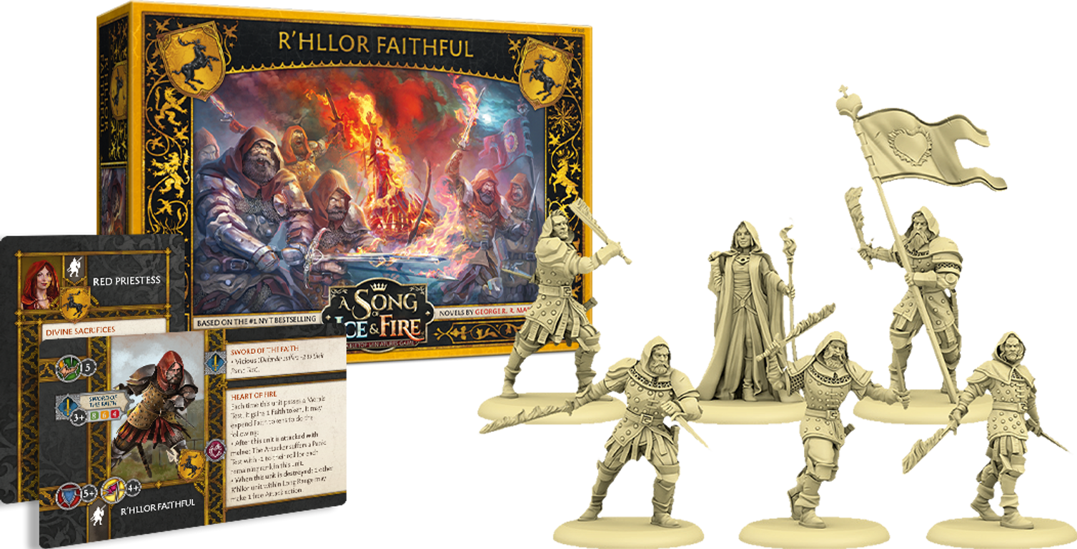A Song of Ice & Fire: Tabletop Miniatures Game – R’hllor Faithful components