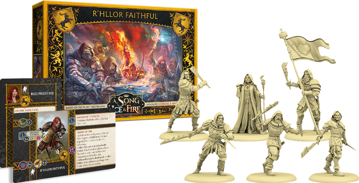 A Song of Ice & Fire: Tabletop Miniatures Game – R’hllor Faithful componenten