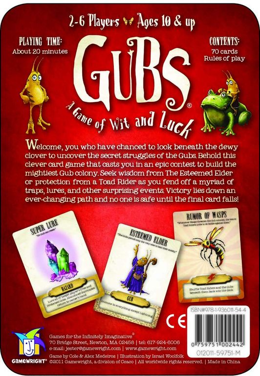 GUBS back of the box