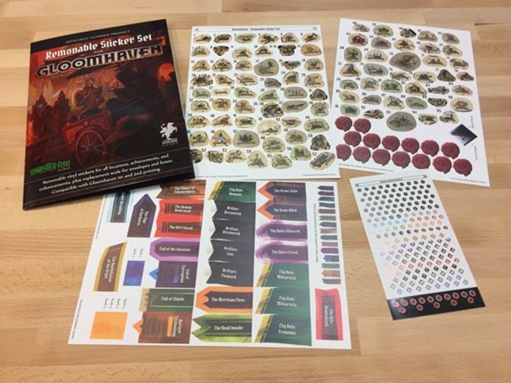 Gloomhaven: Removable Sticker Sheet partes