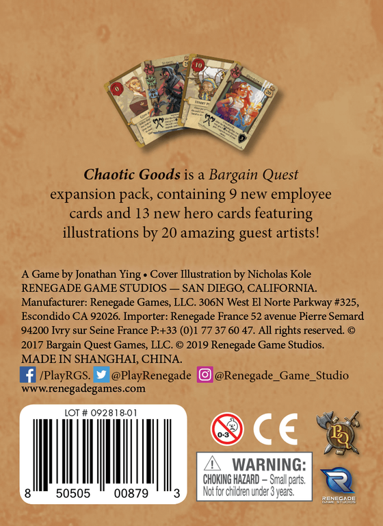 Bargain Quest: Chaotic Goods back of the box