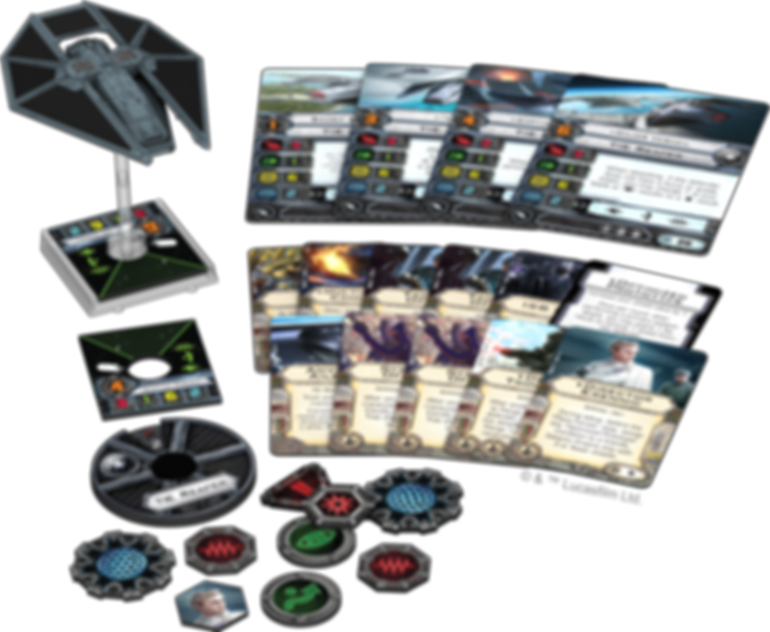 Star Wars: X-Wing Miniatures Game - TIE Reaper Expansion Pack components