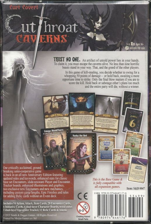 Cutthroat Caverns: Anniversary Edition back of the box