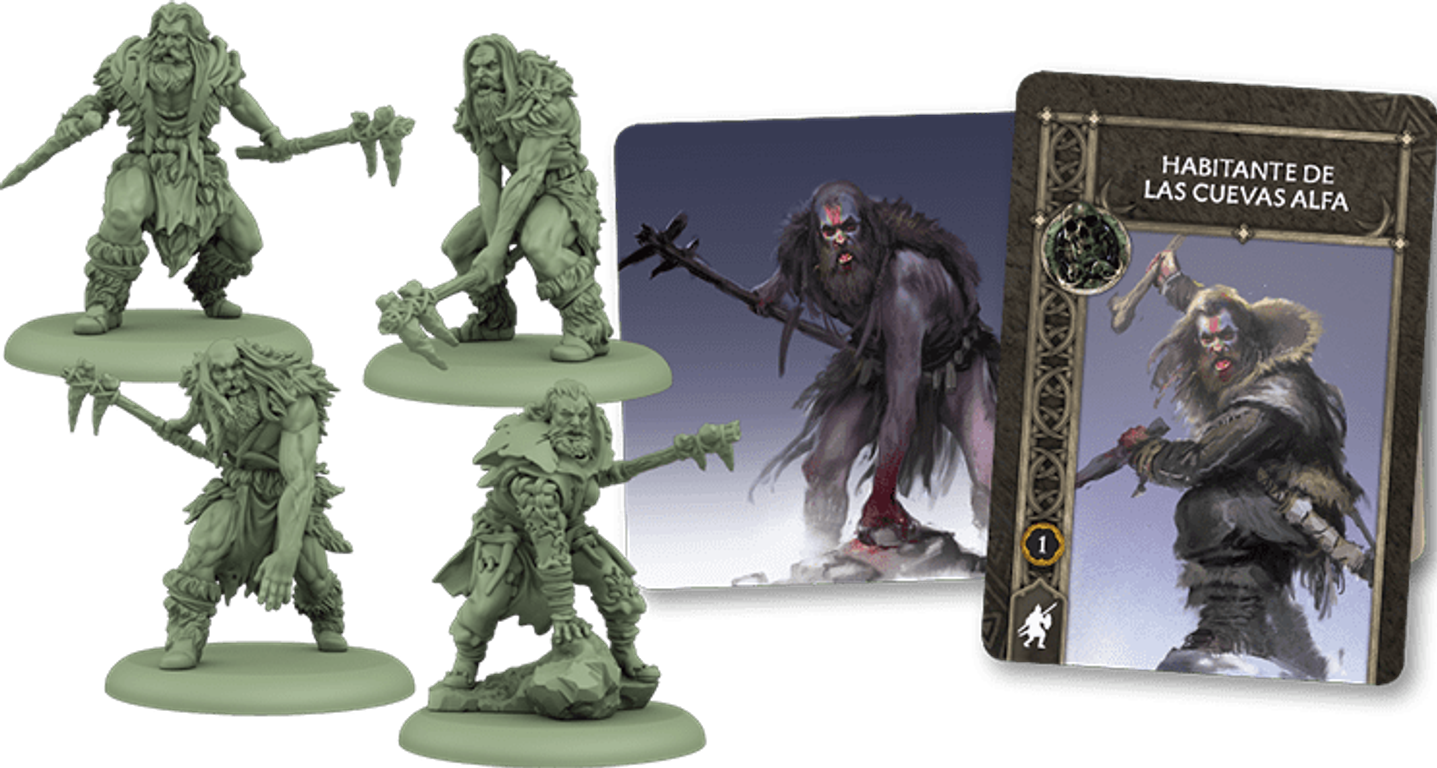 A Song of Ice & Fire: Tabletop Miniatures Game – Cave Dweller Savages components