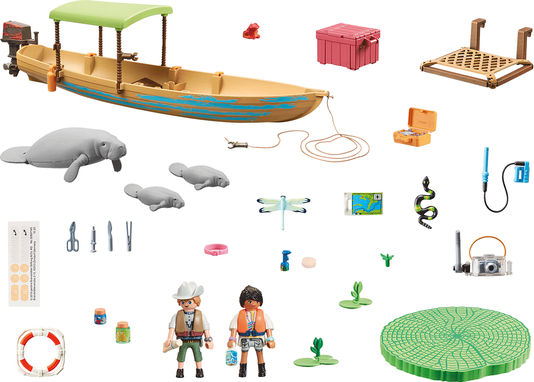 Playmobil® Wiltopia Boat Trip to the Manatees components