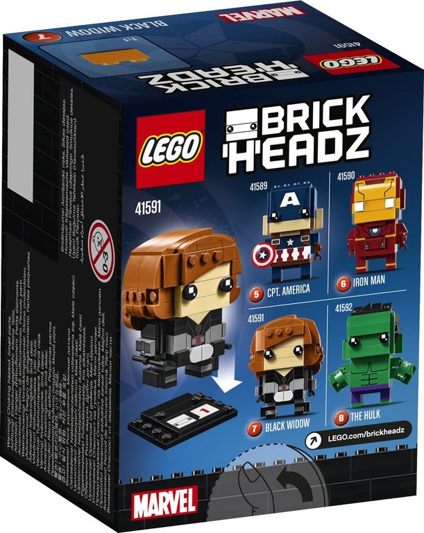 LEGO® BrickHeadz™ Black Widow achterkant van de doos