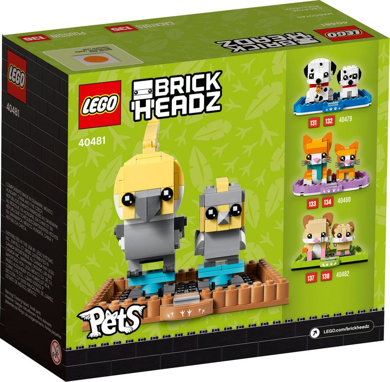 LEGO® BrickHeadz™ Cockatiel back of the box