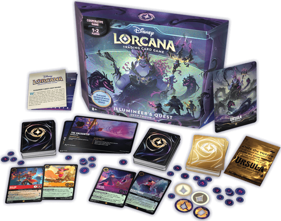 Disney Lorcana: Ursula’s Return - Illumineer’s Quest: Deep Trouble components