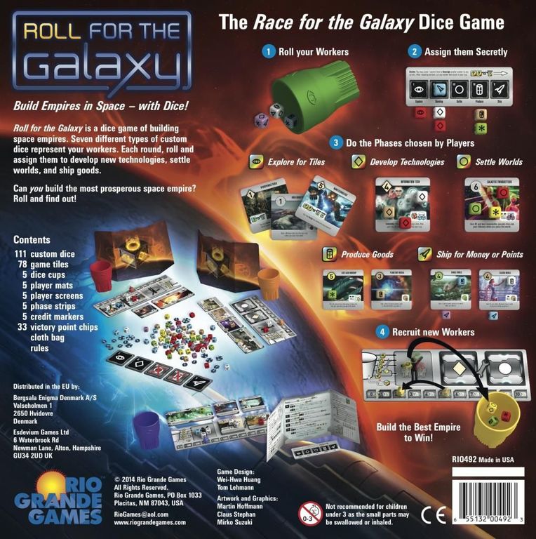 Roll for the Galaxy parte posterior de la caja