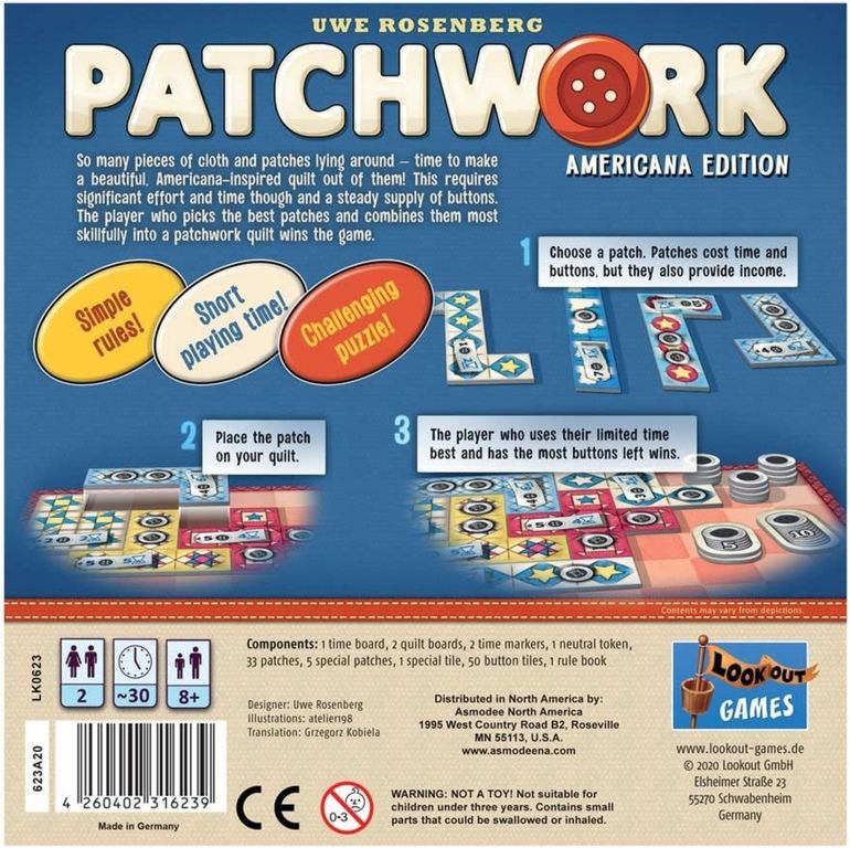 Patchwork: Americana Edition rückseite der box