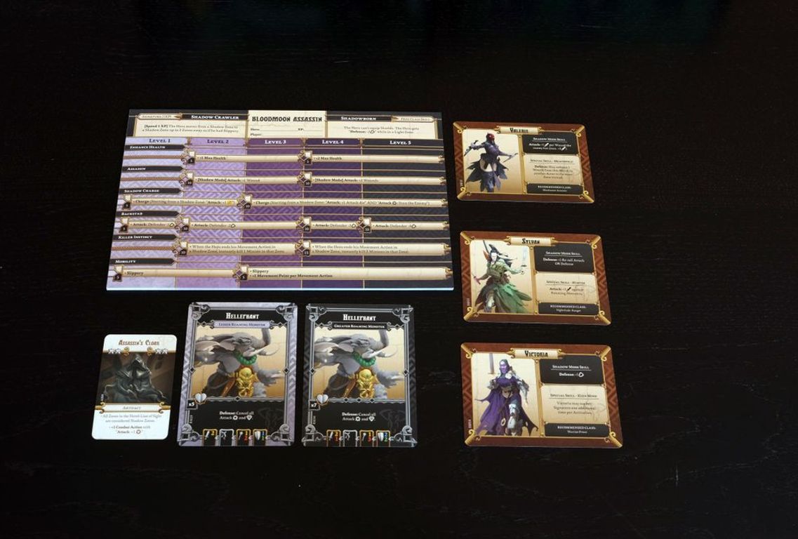 Massive Darkness: Heroes & Monster Set - Bloodmoon Assassins vs The Hellephant cards