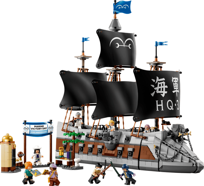 LEGO® One Piece Garp's Marine Battleship components