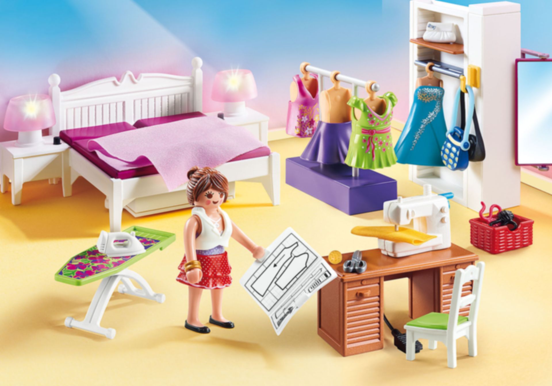 Playmobil® Dollhouse Bedroom with Sewing Corner