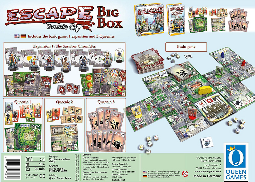 Escape: Zombie City – Big Box parte posterior de la caja