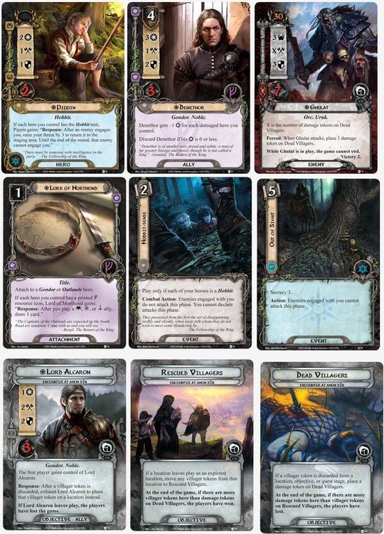 The Lord of the Rings: The Card Game - Encounter at Amon Dîn cards