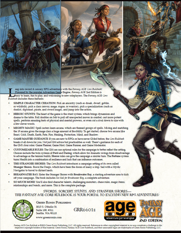 Fantasy AGE Core Rulebook back of the box