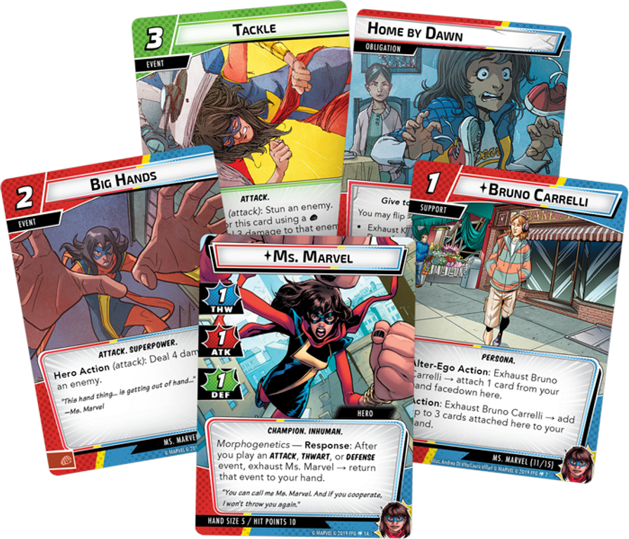 Marvel Champions: The Card Game - Ms. Marvel Hero Pack kaarten