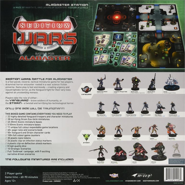 Sedition Wars: Battle for Alabaster parte posterior de la caja