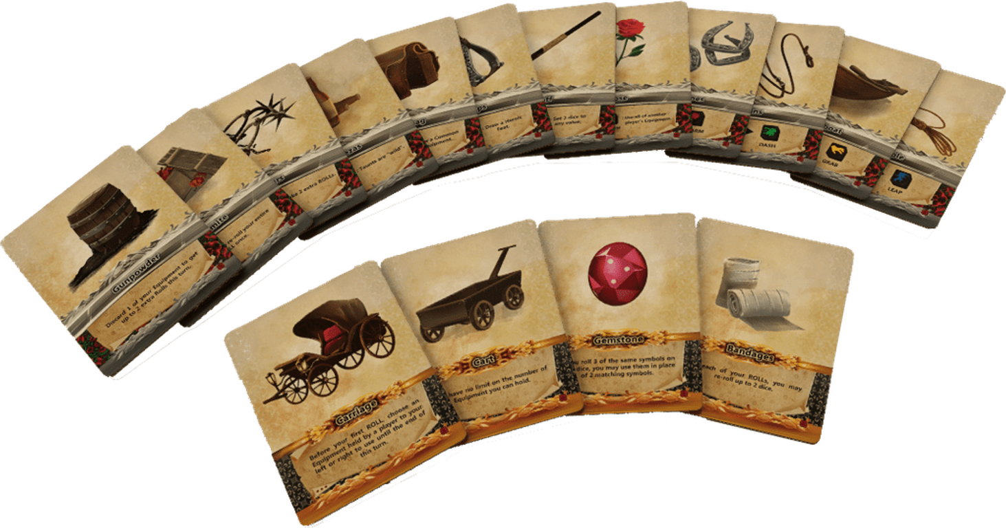 The Zorro Dice Game: Heroes and Villains equipment cartas