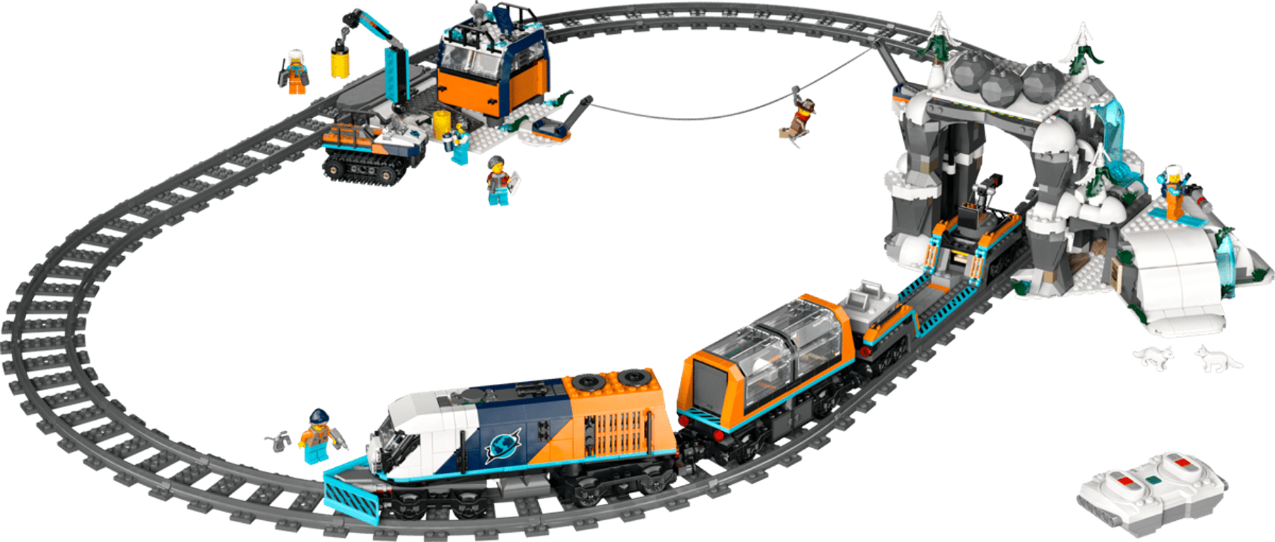 LEGO® City Explorers' Arctic Polar Express Train components