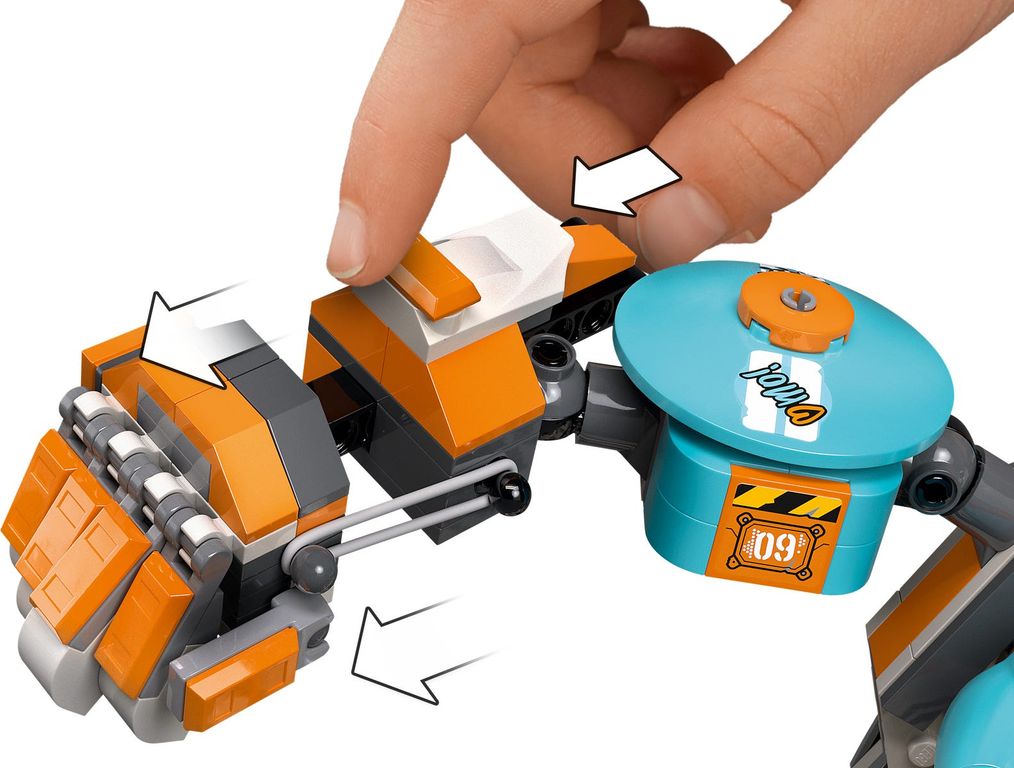 LEGO® Monkie Kid Le puissant robot chargeur de Sandy composants