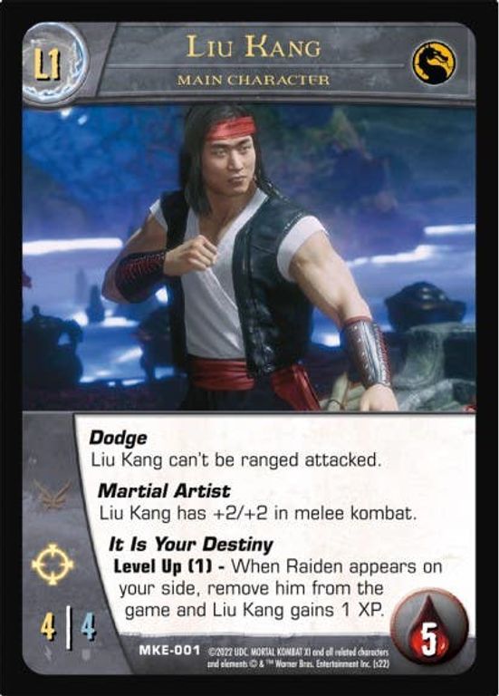 Vs. System 2PCG: Mortal Kombat 11 Liu Kang card