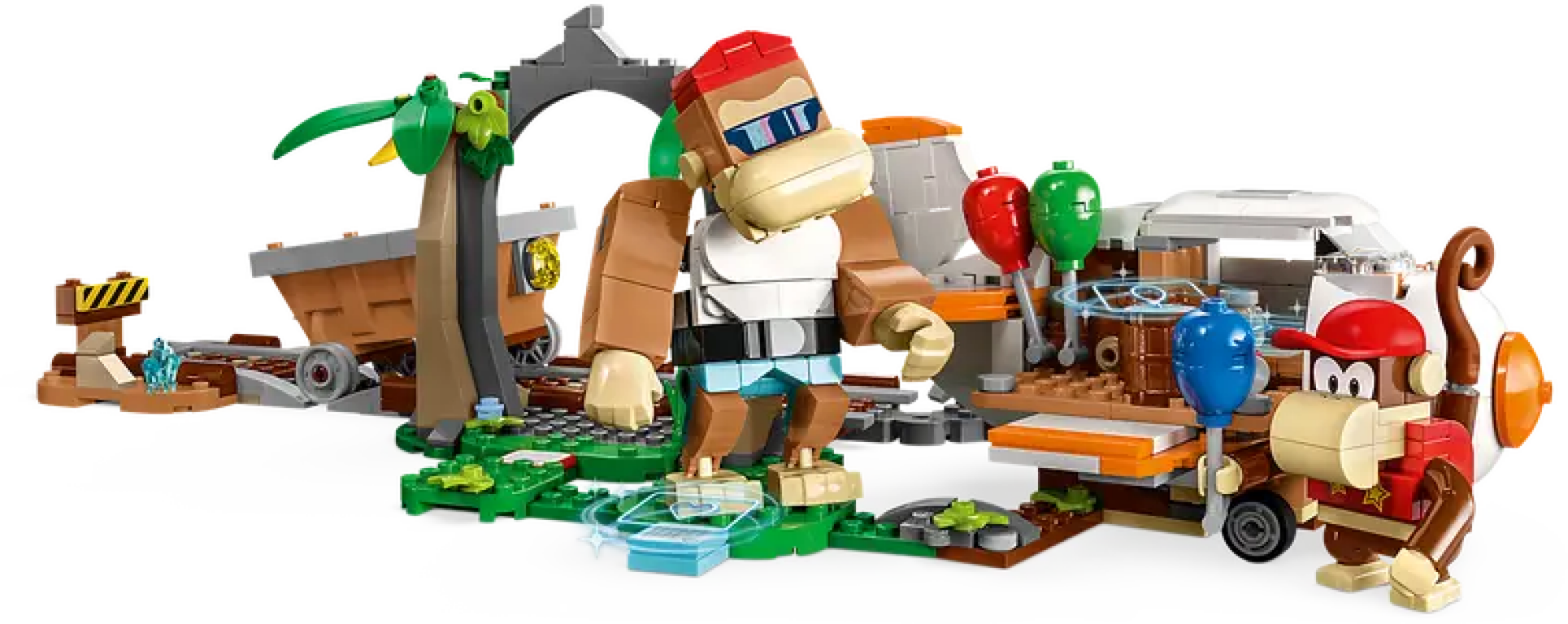 LEGO® Super Mario™ Uitbreidingsset: Diddy Kongs mijnwagenrit componenten