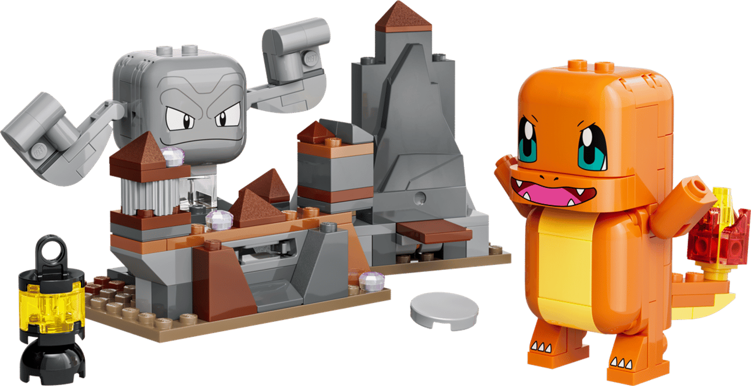 LEGO® Pokémon™ SMART Play™: Charmander and Geodude's Cavern Clash components