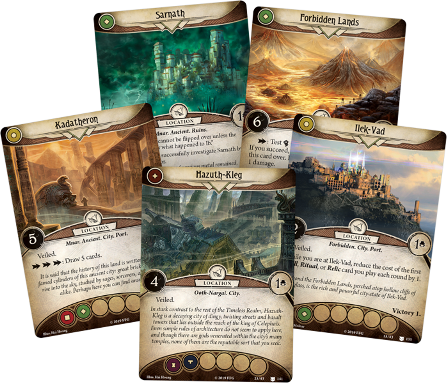 Arkham Horror: The Card Game – The Search for Kadath: Mythos Pack cards