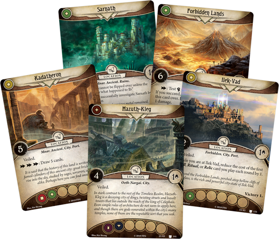 Arkham Horror: El Juego de Cartas – La Búsqueda de Kadath: Pack de Mitos cartas