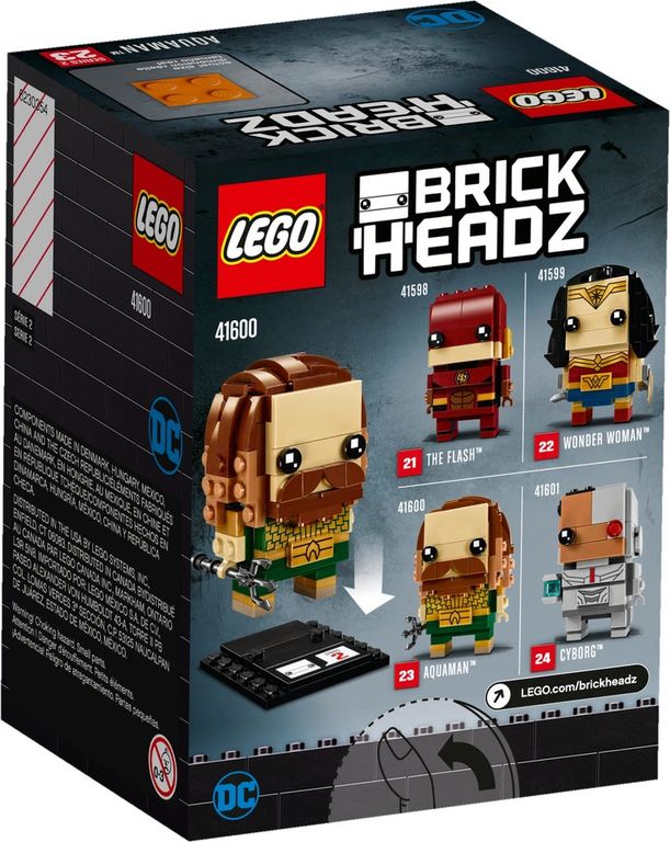 LEGO® BrickHeadz™ Aquaman™ parte posterior de la caja