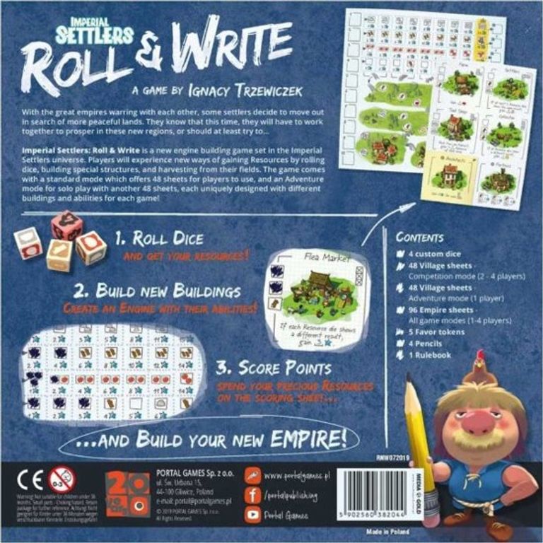 Imperial Settlers: Roll & Write back of the box