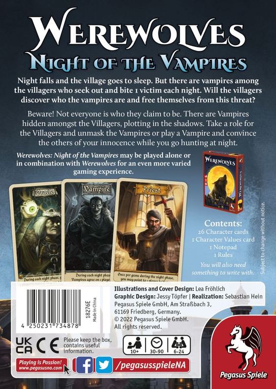 Werewolves: Night of the Vampires back of the box